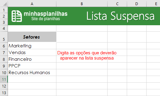 Lista Suspensa