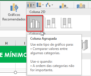 Gráfico Colunas no Excel