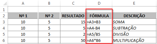 Fórmulas Excel